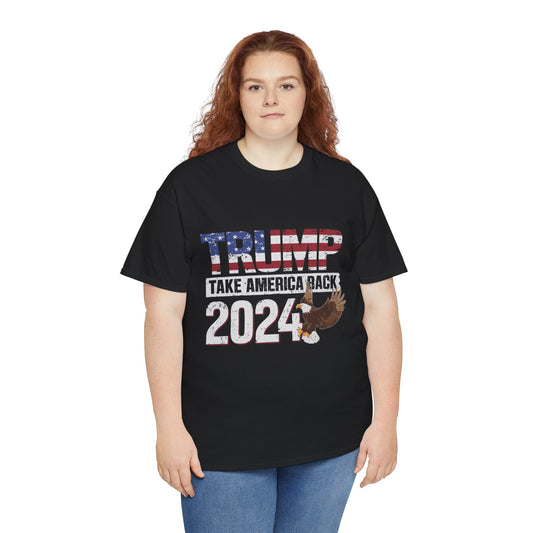 Donald Trump 2024 Take America Back, USA Flag Patriotic T-Shirt